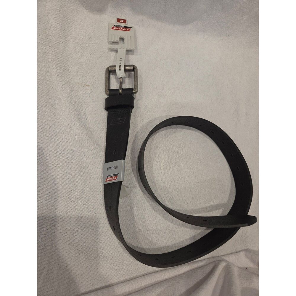 Genuine Dickies Mens Black Leather Belt Heavy Duty Work Casual NWT Size 32